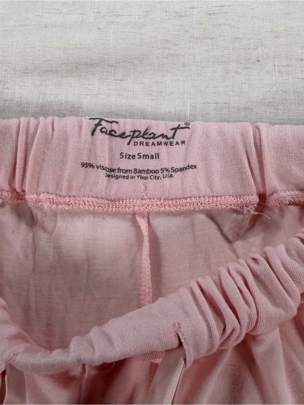 Faceplant Dreamwear Women's Pink Solid Bamboo Viscose Sleep Shorts Drawstring S - Picture 2 of 6